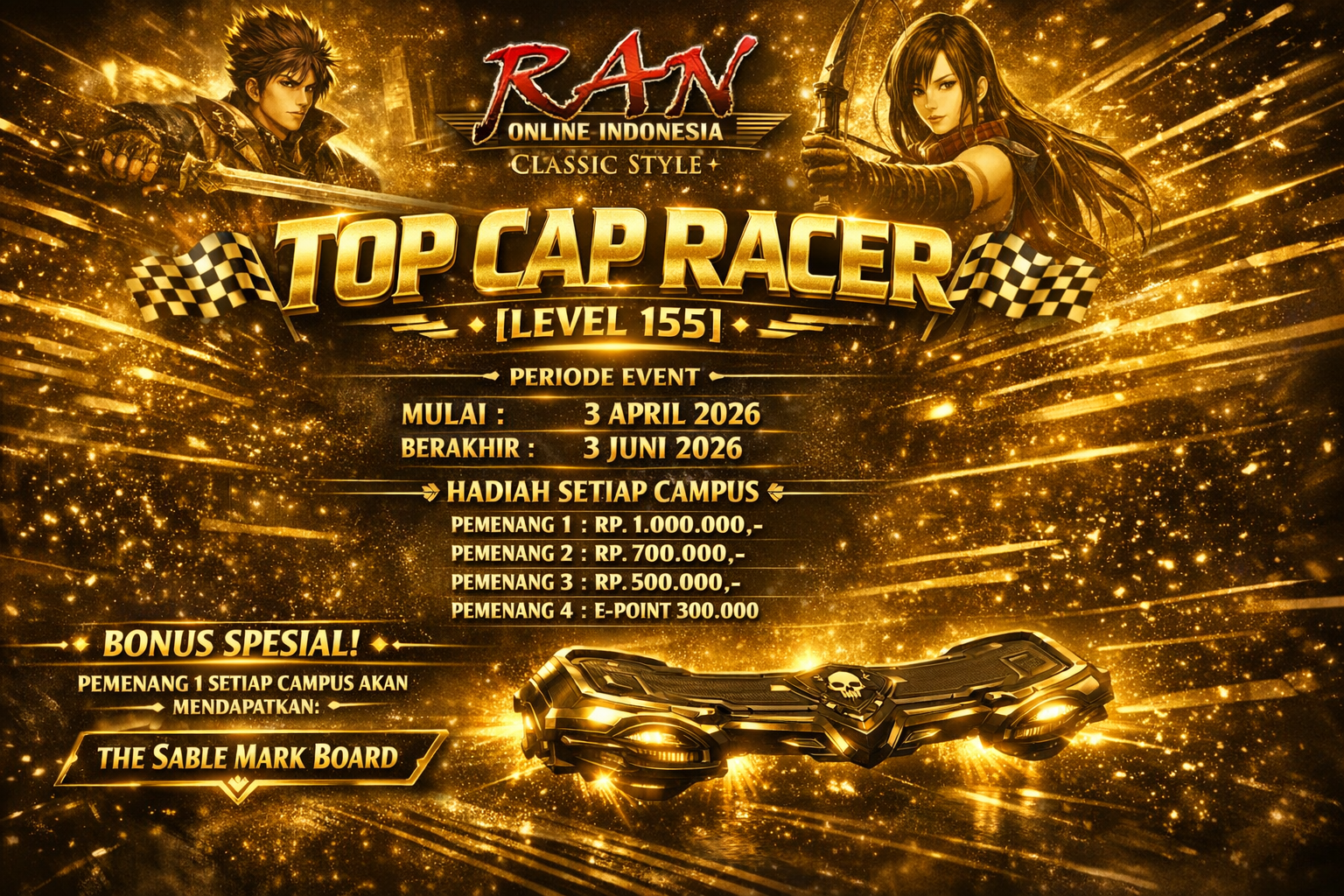 EVENT TOP CAP RACE LEVEL 155